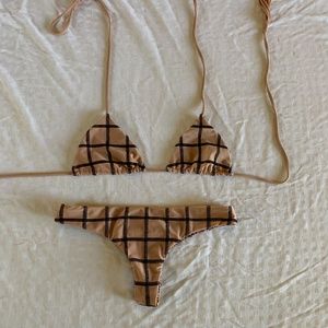 Acacia Swimwear Topless Stitch Set size small